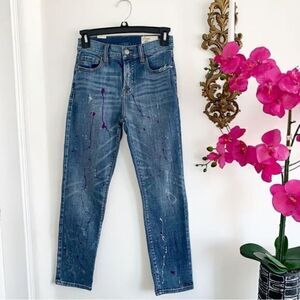 COSMIC BLUE LOVE High Rise Straight Leg Jeans 25
